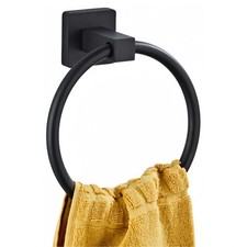 1 PC Matte Black Wall Mounted Towel Ring SUS 304 Stainless Steel Heavy Duty