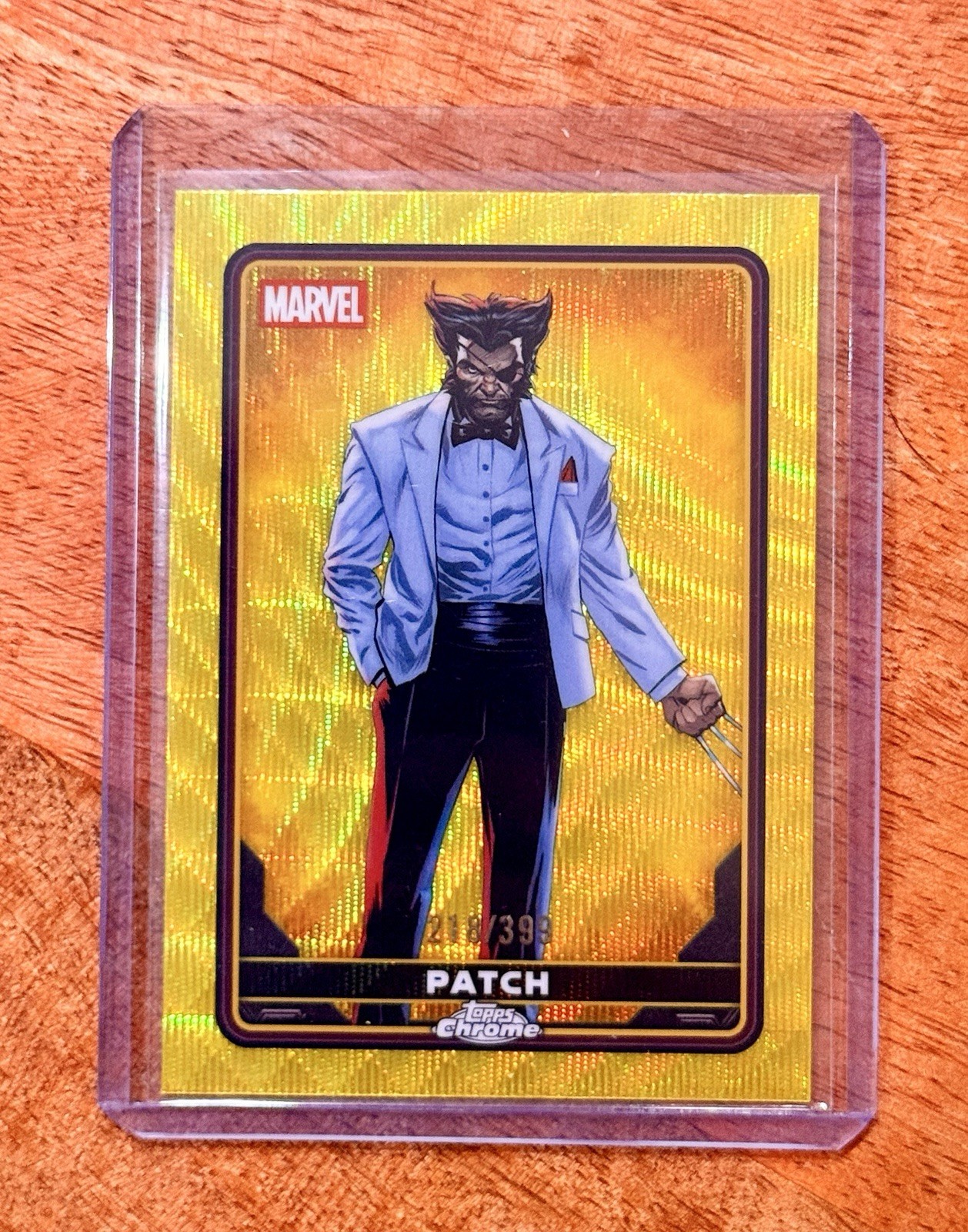 2025 Topps Chrome Deadpool Marvel Patch #20 Yellow Wave Refractor /399