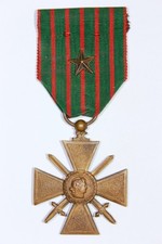 FRANCE: Croix de Guerre 1914-1918 & Citation Star. French WW1 Cross of War Medal