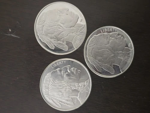 Lot of 3 - 1 Troy oz Buffalo .999 Fine Silver Round You Judge Condition