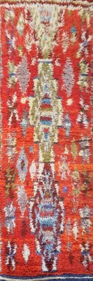 Vibrant Orange Moroccan Runner Rug 3x8 Ft Handmade Oriental Tribal Wool Carpet