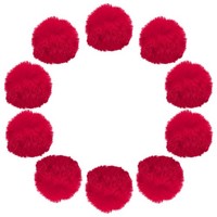 2,8 Zoll Kunstpelz-Pompon-BäLle,10 StüCk Rote Kunstpelz-Pompons FüR HüTe