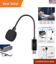 Compact Gooseneck USB Microphone for PC Mac - Ideal for Clear Online Classes