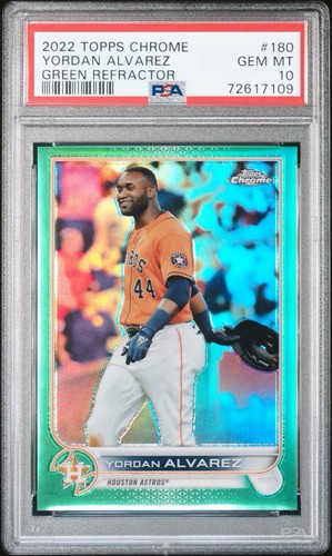 PSA 10 2022 Yordan Alvarez  Topps Chrome  #/99  GREEN REF  #180 ~Astros