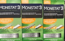 Lot Of 3 MONISTAT 3 OVULE Inserts CREAM TREATMENT YEAST INFECTION EXP12/26 Read