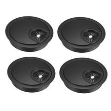 Cable Hole Cover, 2-3/8" Zinc Alloy Desk Grommet for Wire Organizer, 4pcs Black 