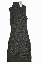 NWT GUESS Marilyn Funnelneck Sleeveless Sweater Dress - Jet Black / Grey - Size