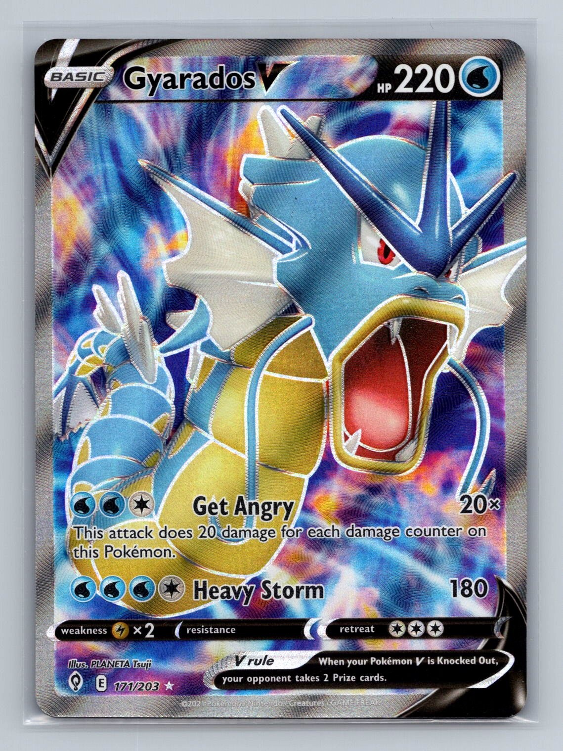 Gyarados V (Full Art) 171/203 Pokémon TCG Ultra Rare SWSH07: Evolving Skies NM