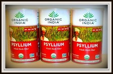 ORGANIC INDIA Psyllium Husk Powder  Organic Fiber Supplement  12 oz x 3 Pack