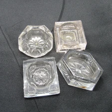 4 Vtg Assorted Shaped Glass Open Salt Cellars  (#152)