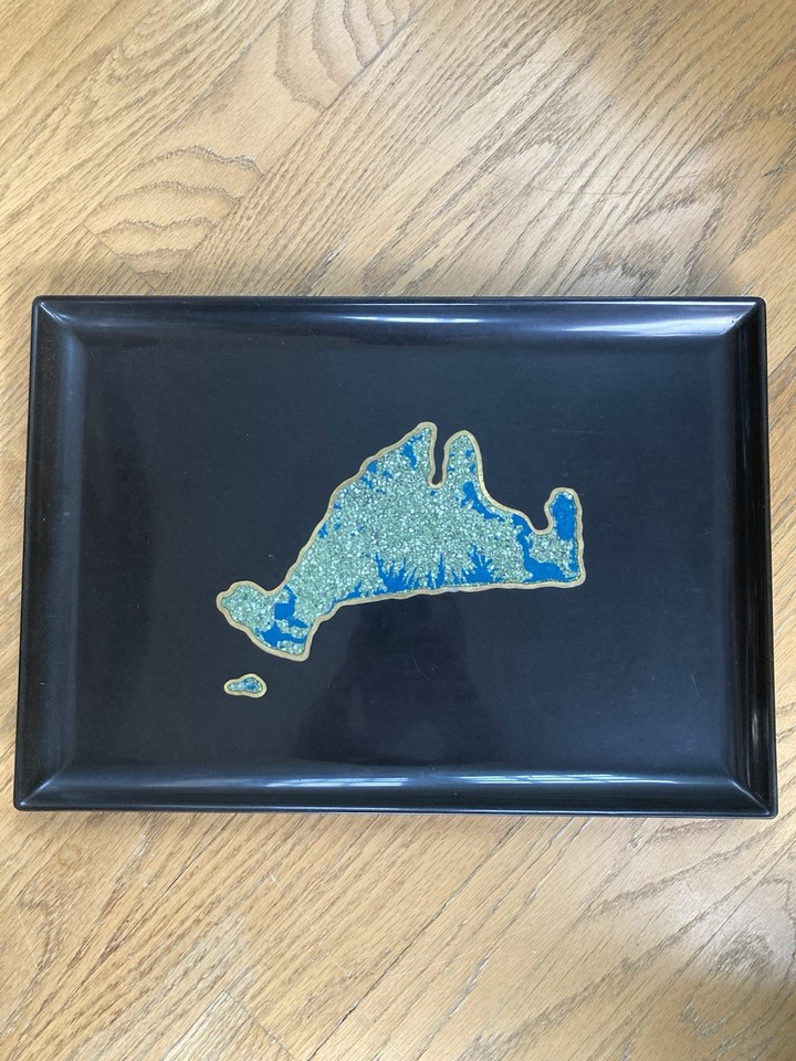 RARE Vintage Couroc of Monterey Martha's Vineyard Barware Tray Mid Century MCM