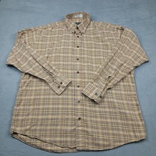 Gitman Bros Button Up Shirt Mens L Brown Plaid Long Sleeve Kashmy1 USA Made