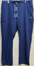 Figs Woman's Dark Blue Scrub Pants XL Drawstring Technical Collection Cargo