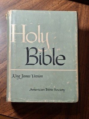 Vintage Holy Bible King James Version American Bible Society With Dust Jacket