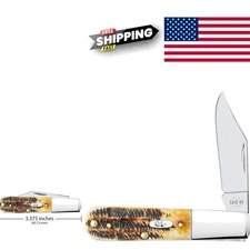 Multi Color Retro Knife with Nickel Silver Bolster and Inlay Shield Design