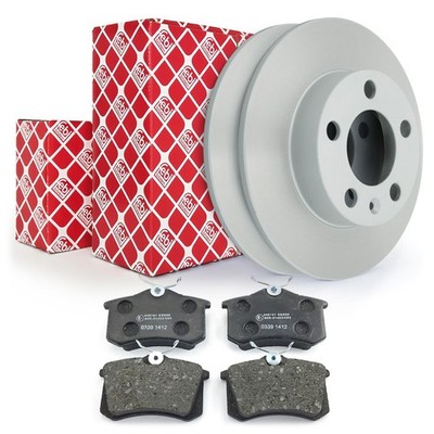 Febi Bremsen Bremsscheiben Bremsbeläge hinten 230mm voll für Audi Seat Skoda VW