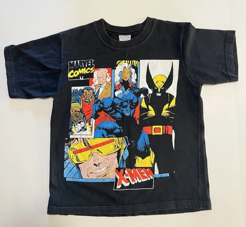 Vintage 90s X-Men Marvel T Shirt Youth 10/12 100% Cotton Comic Graphic Tee