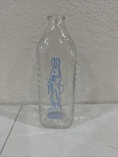 Vintage Samuel Callet Clear Glass Bottle Peter Rabbit