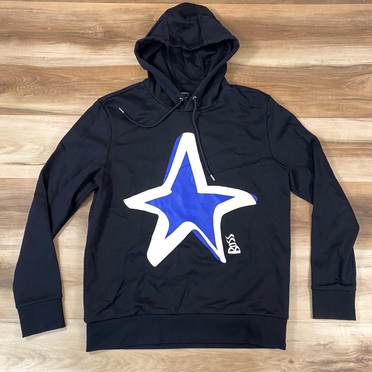 Hugo Boss x Justin Teodoro Mens Star Graphic Hoodie Black