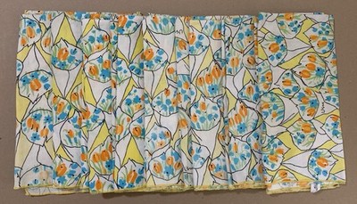 Set Of 8 Vtg MCM Vera Neumann Calla Lily Abstract Floral Napkins - READ