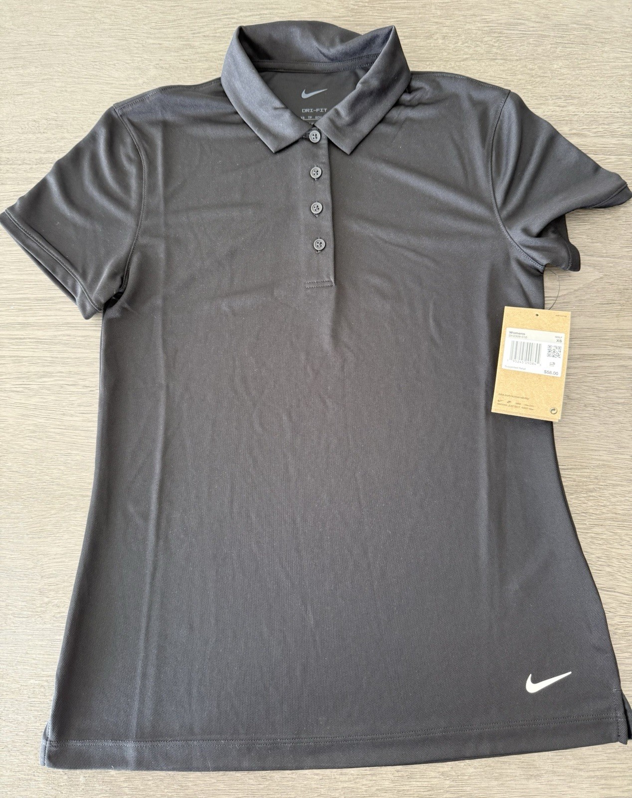 Womens Dri-fit Victory Polo Shirt Sz Med Black Nwt (469)