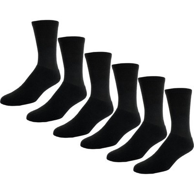 Sof Sole Cushioned Crew Socks, Black, 6 Pairs
