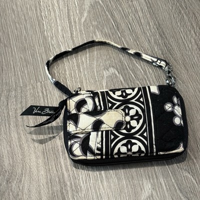Vera Bradley Night and Day Carry It All Wristlet Wallet Full Zip Black White