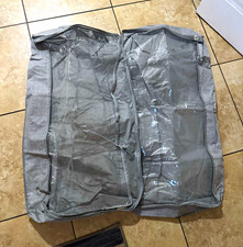 2-Pack Gray Garment Travel Bags / Suit Covers Clear Vinyl Zippered