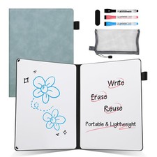 Portable White Board Dry Erase Notebook, 8.4" x 6" Double Sided Folding White...