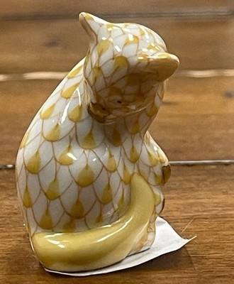 HEREND Butterscotch Small Cat Figurine, NWT
