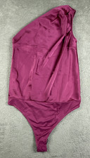 Steve Madden Women's Sapphire One-Shoulder Bodysuit Top Rose Size XS NWT READ