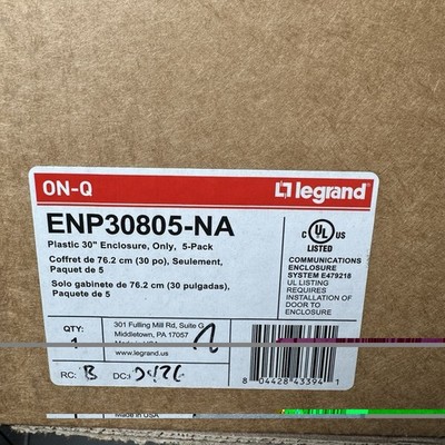 (5 Pack) Legrand On-Q ENP30805-NA 30-inch Plastic Enclosure No Cover, New Sealed