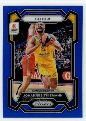 2023 Panini Prizm Turkish Airlines EuroLeague Blue 16/199 Johannes Thiemann 1u5y