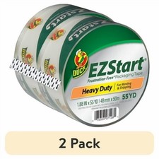 EZ Start Packaging Tape 1.88 Inch x 55 Yards 2 Pack Clear Shipping Adhesive Tape