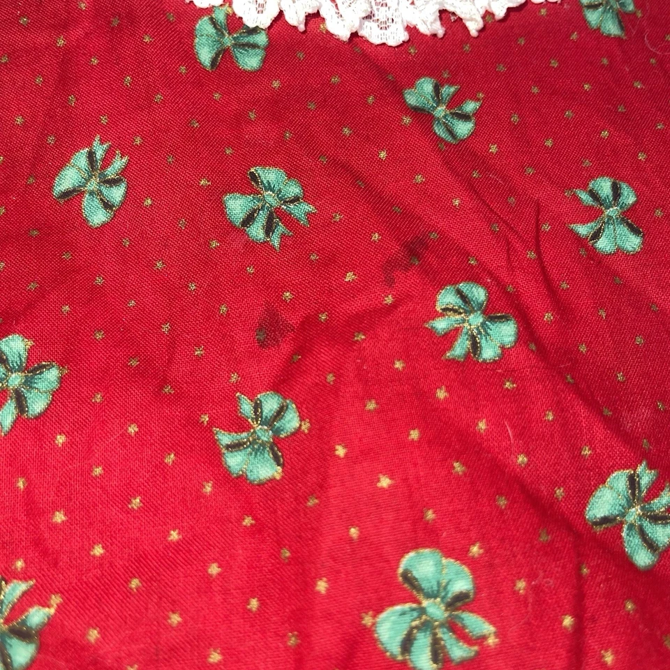 Niñas Talla 6 Vintage Años 90 Y2K Volantes Vestido de Navidad Fiesta Años 80 País Foto 2 de 4