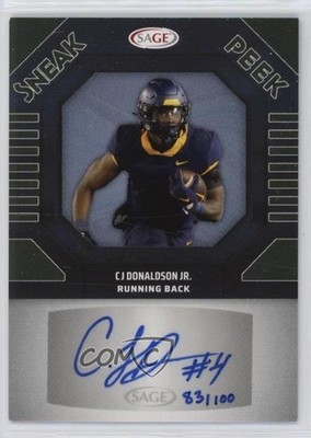2025 SAGE Low Series Sneak Peek Gold 83/100 CJ Donaldson Jr #SPA-CJD Auto 1t3
