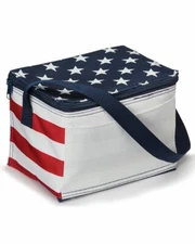 Americana Cooler Lunch Box Outdoor 6-Pack Beer Beach Bag Camping American Flag