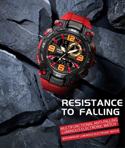 SMAEL Herren Digital Militäruhr Dual Time Stoßfest LED Stoppuhr Armbanduhr - Bild 3 von 28