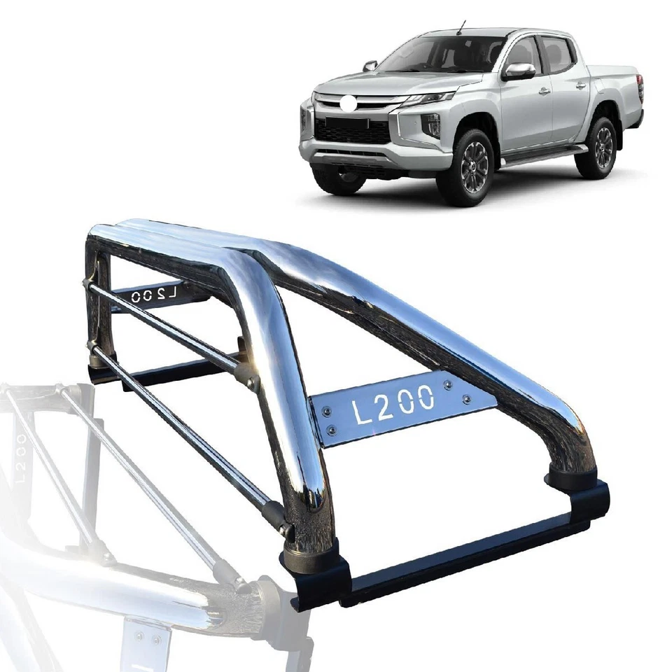Barra antivuelco trasera deportiva trasera de acero inoxidable para Mitsubishi L200 Triton 2019-2024 - Imagen 2 de 4