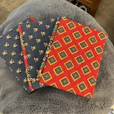 Vera Bradley Villa Red Duo Photo Frame 4x6 Quilted RETIRED Hinged New Set of 3.