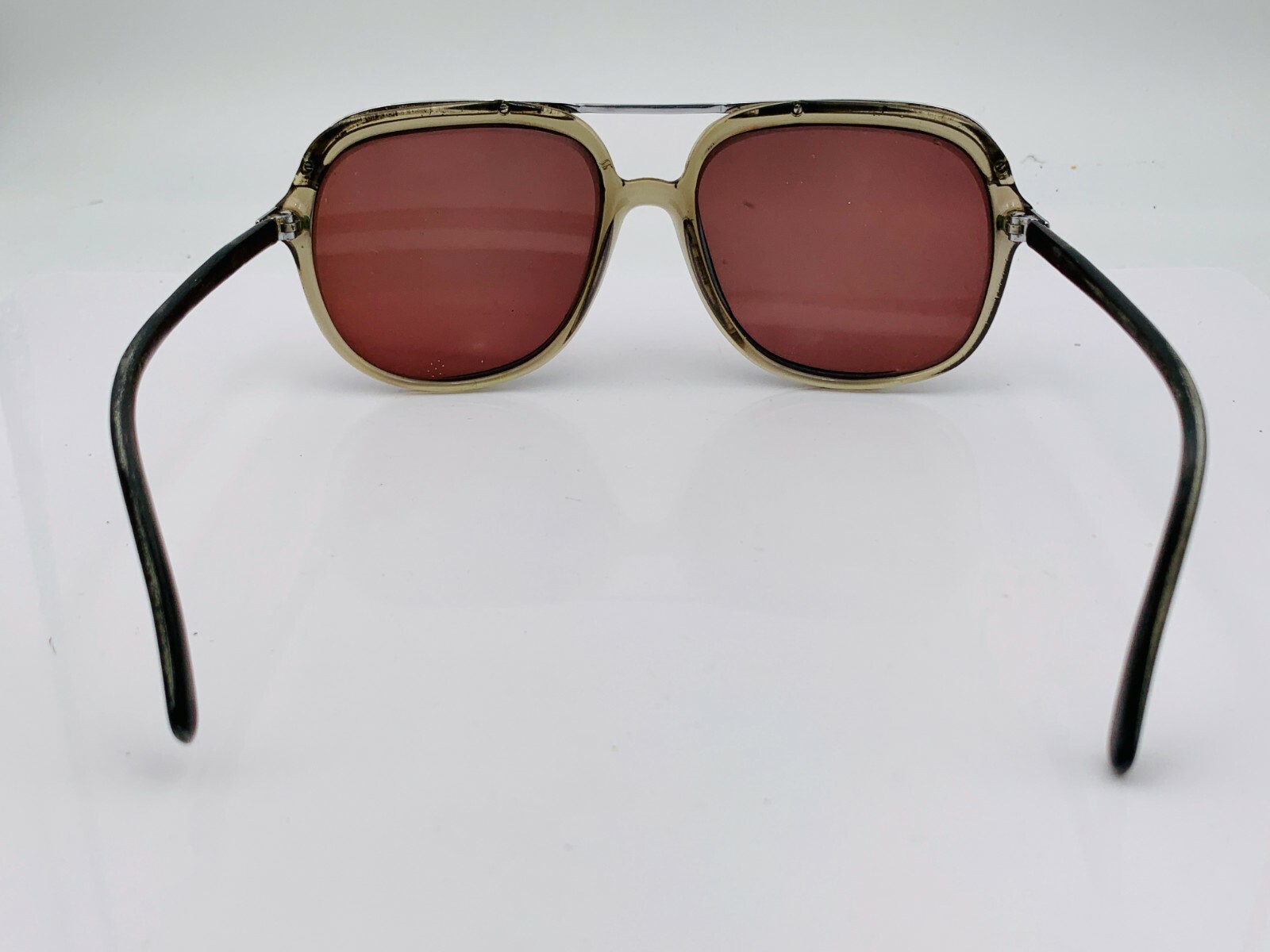 Vintage Silver Gray Translucent Pilot Sunglasses … - image 4