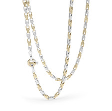 Baraka collana in oro bianco e giallo 18kt 750 catena uomo GC31401 cm 60