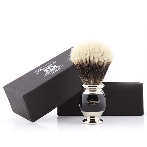Luxus Herren Rasieren Zuhause Salon Kit Friseur beste Silberspitze Haarbürste mit Ständer - Bild 2 von 3