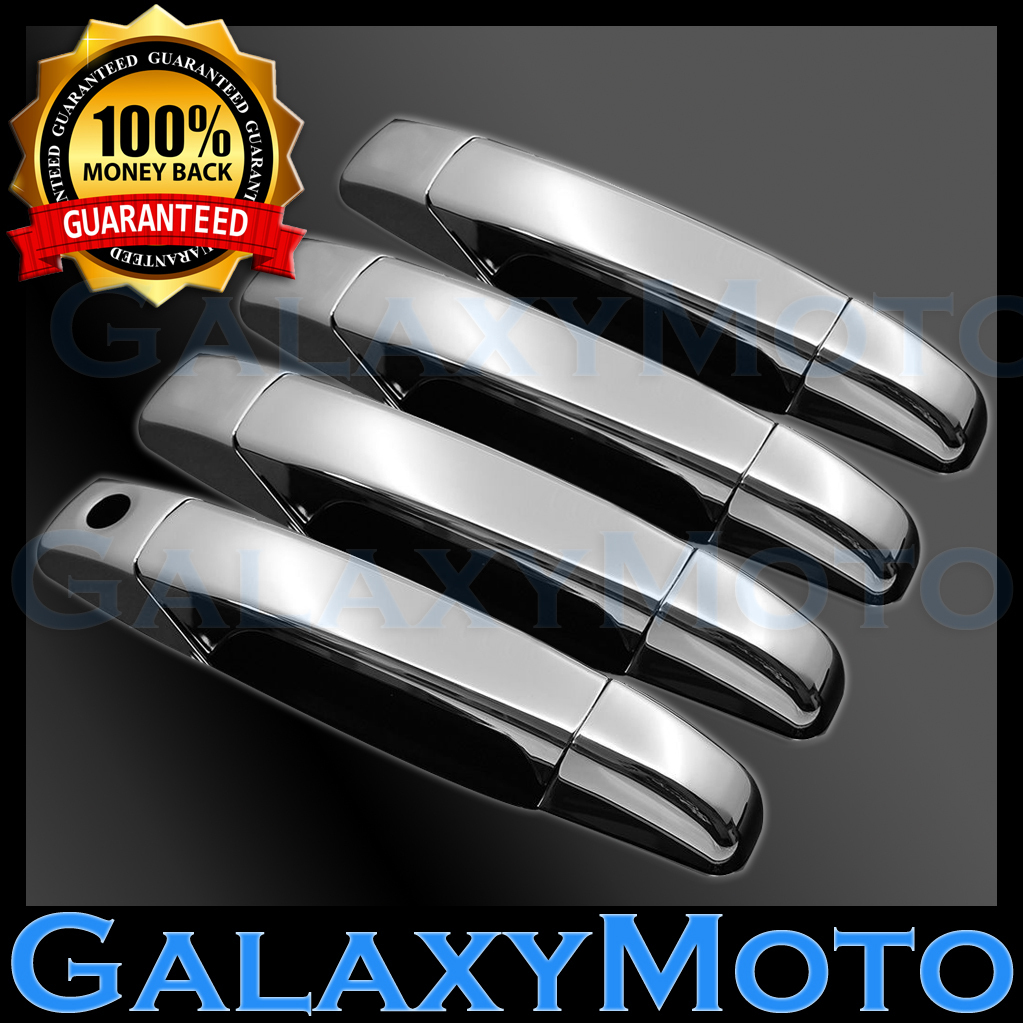 4x Triple Chrome Door Handle Covers For 2007-2013 Chevy Silverado 1500 2500 3500