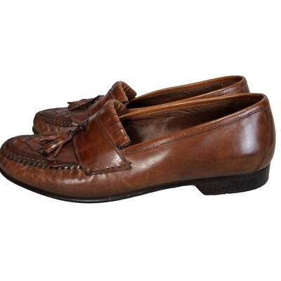 Johnston & Murphy Shoes 9.5 Loafer Double Woven Tassel Dress 