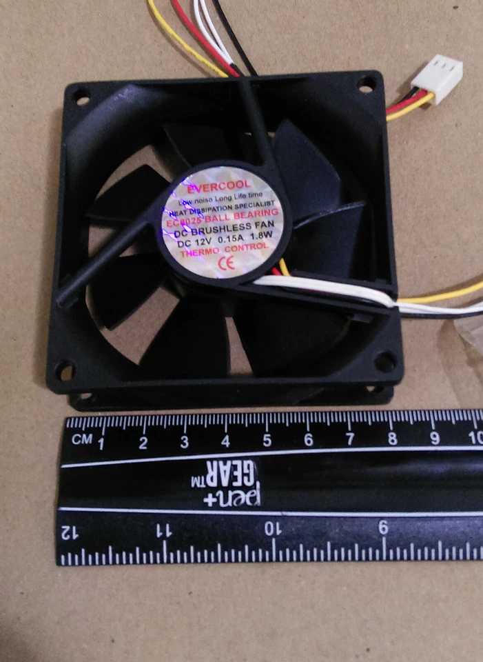 NEW 3-pack: Evercool 80mm 3pin & Molex 4pin Ball Bearing PC Case Cooling Fans - Image 3 of 4