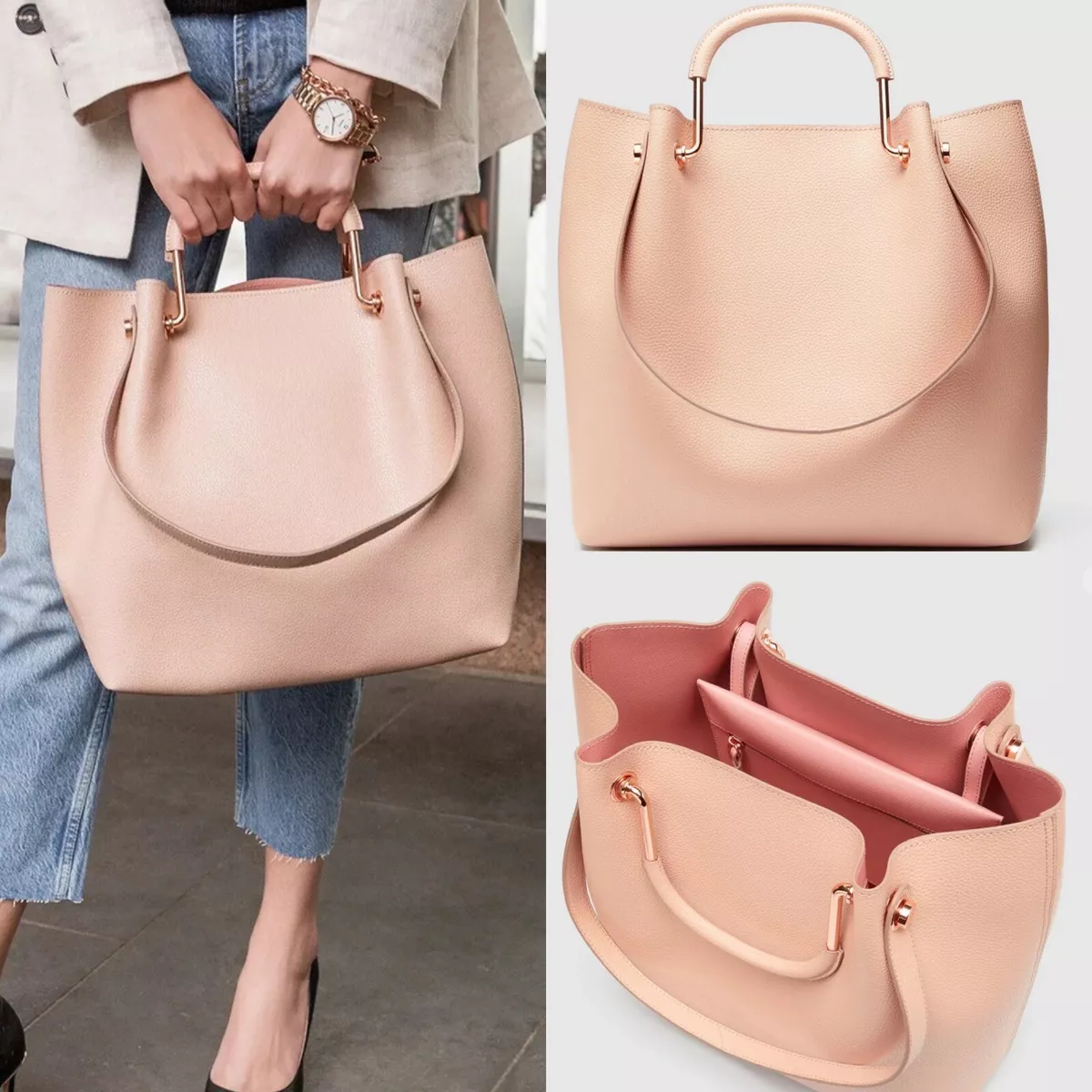 MIMCO FLIP SIDE TOTE Flipside Handbag Bag Leather Pouch 450