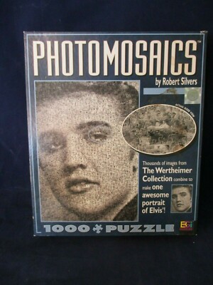 Elvis Jig Saw Puzzle 1000pc Photomosaics by Robert Silvers Gently Used