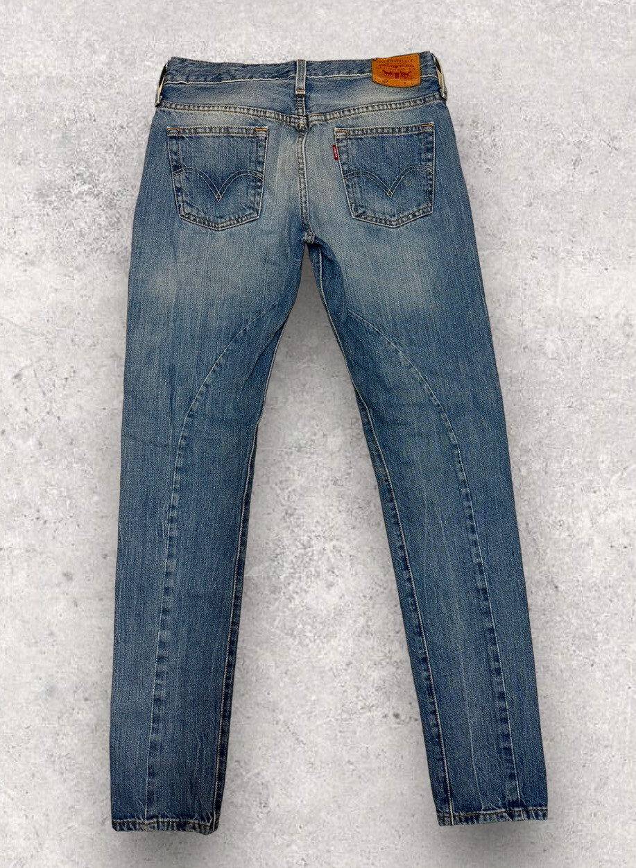 Vtg Y2K levis 501 button fly patchwork Riding  Je… - image 2