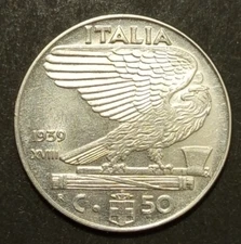 50 CENTESIMI LIRE IMPERO 1936 1939 1940 1941 1942 1943 BB SPL FDC REGNO ANNO